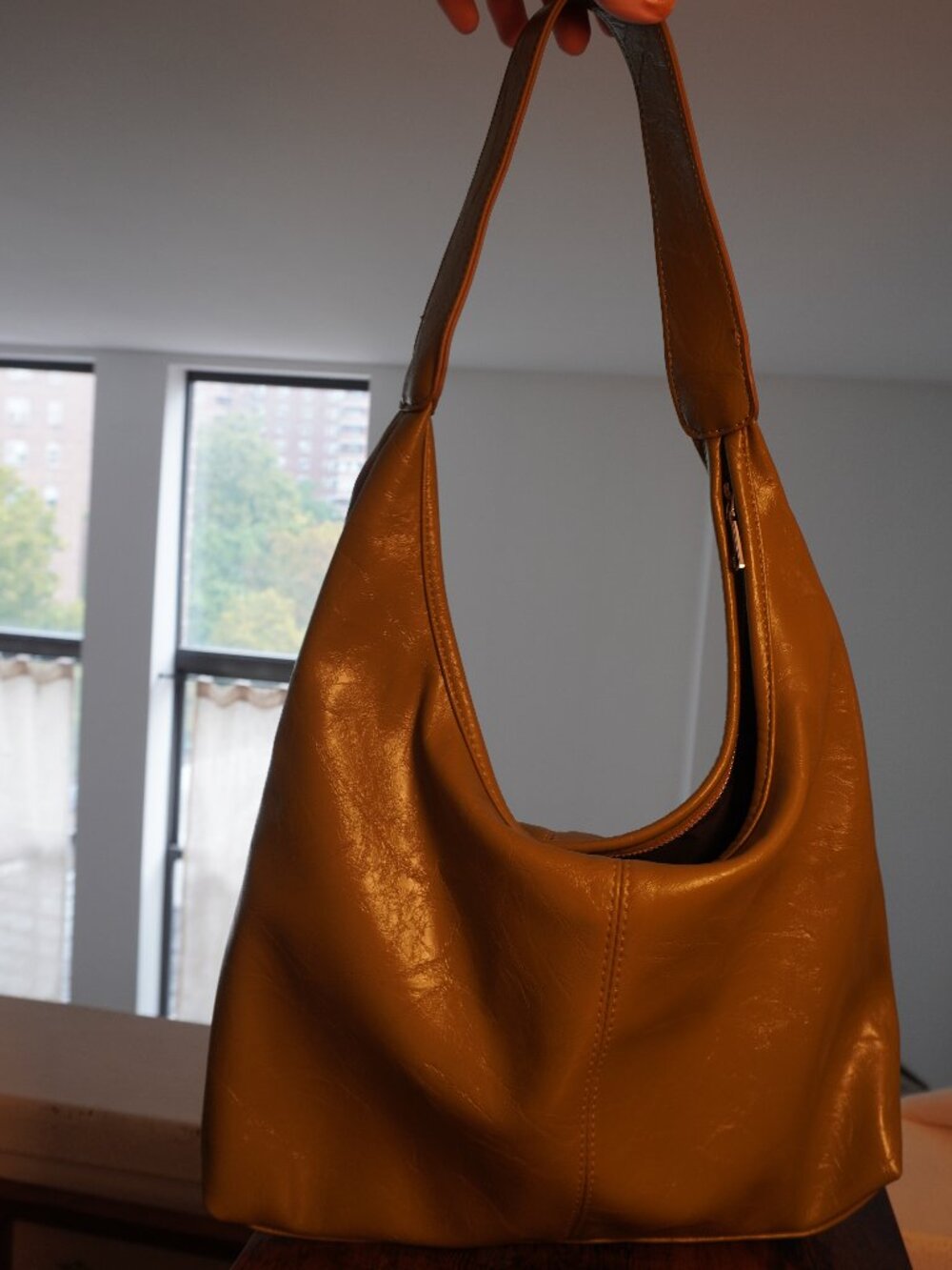 Viral Green Faux Leather Hobo Shoulder Bag Y2K Slouchy Crescent Purse